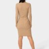 V-Neck Cardigan Midi Dress